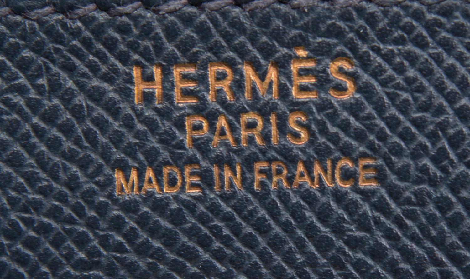 An Hermes 35cm Indigo Leather Birkin Bag, 14" x 10" x 7".