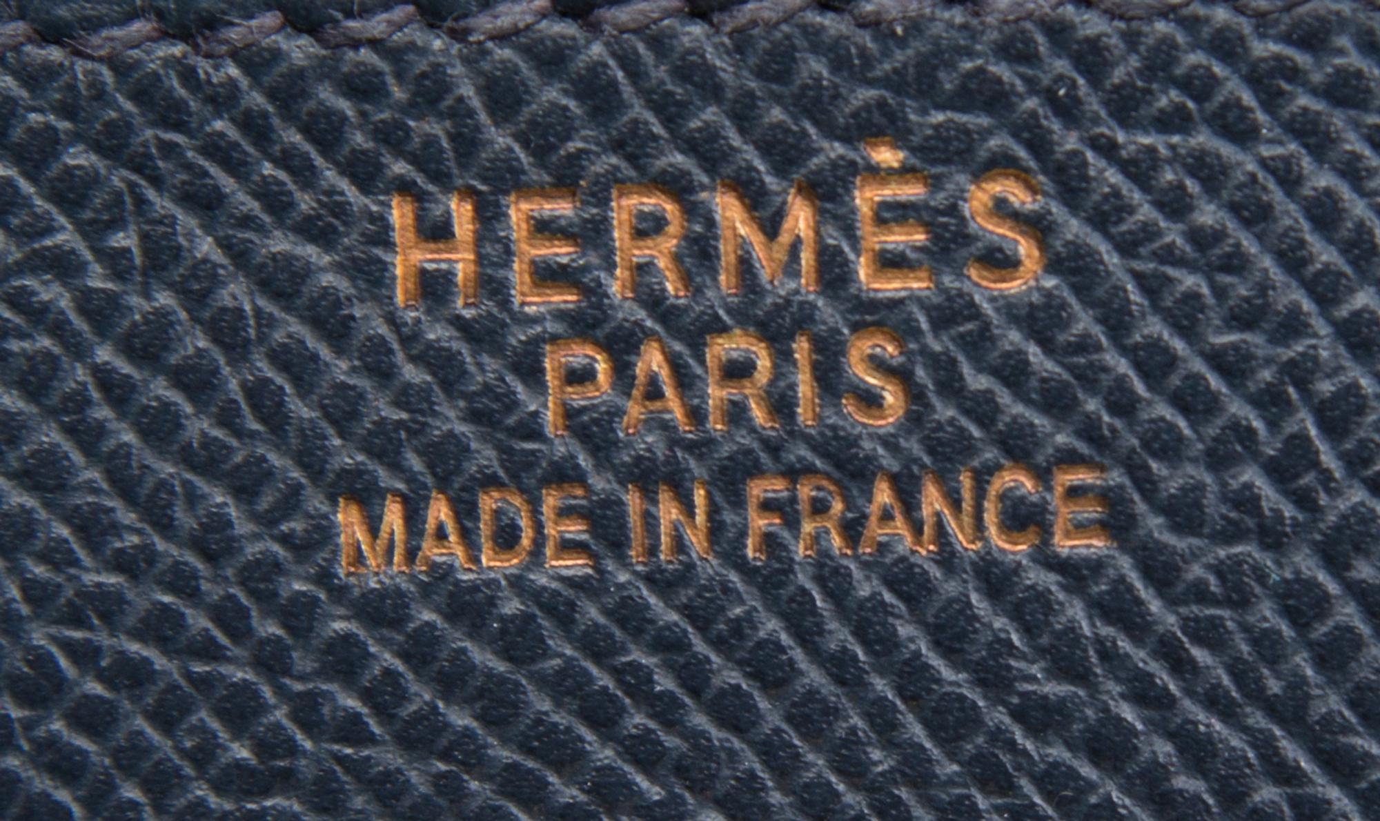 An Hermes 35cm Indigo Leather Birkin Bag, 14" x 10" x 7".