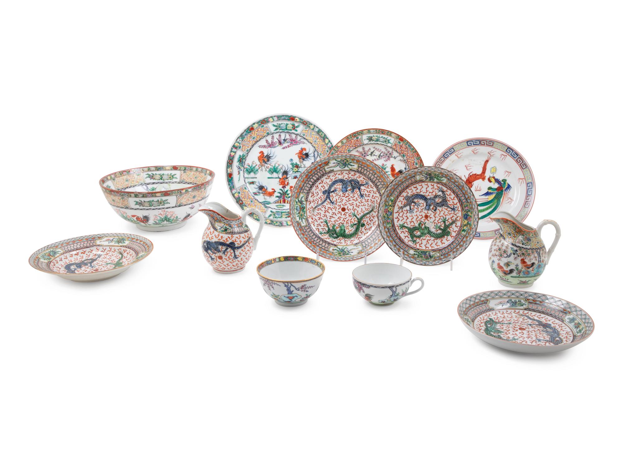 A Partial Chinese Export Famille Rose Porcelain Dining Set