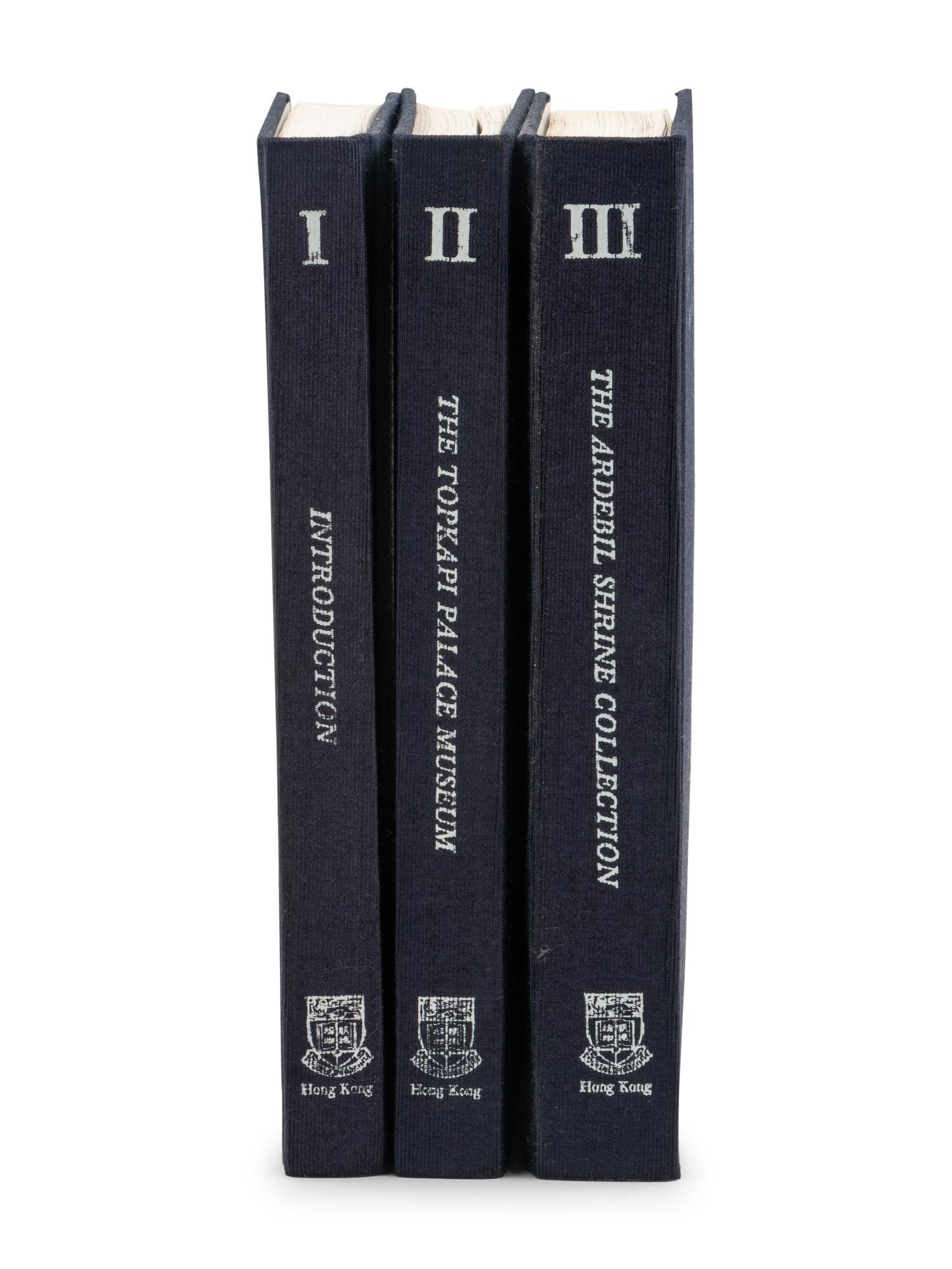 MISUGI, T. Chinese Porcelain Collections in the Near East: Topkapi and Ardebil , Hong Kong: Hong Kong Univeristy Press, 1981. Three volume set, cloth bound.