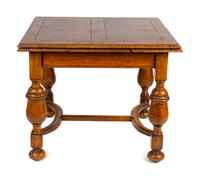 A William & Mary Style Oak Draw-Leaf Table