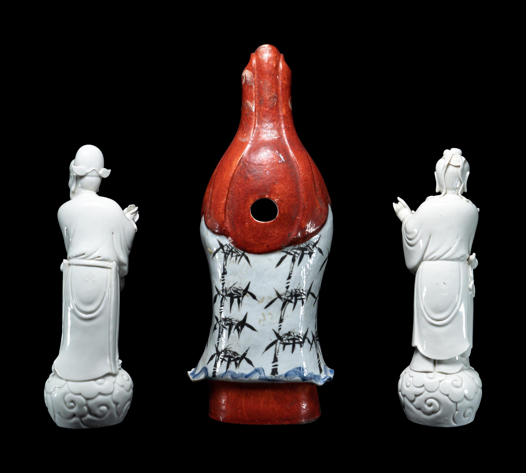 Three Chinese Porcelain Figures of Immortals