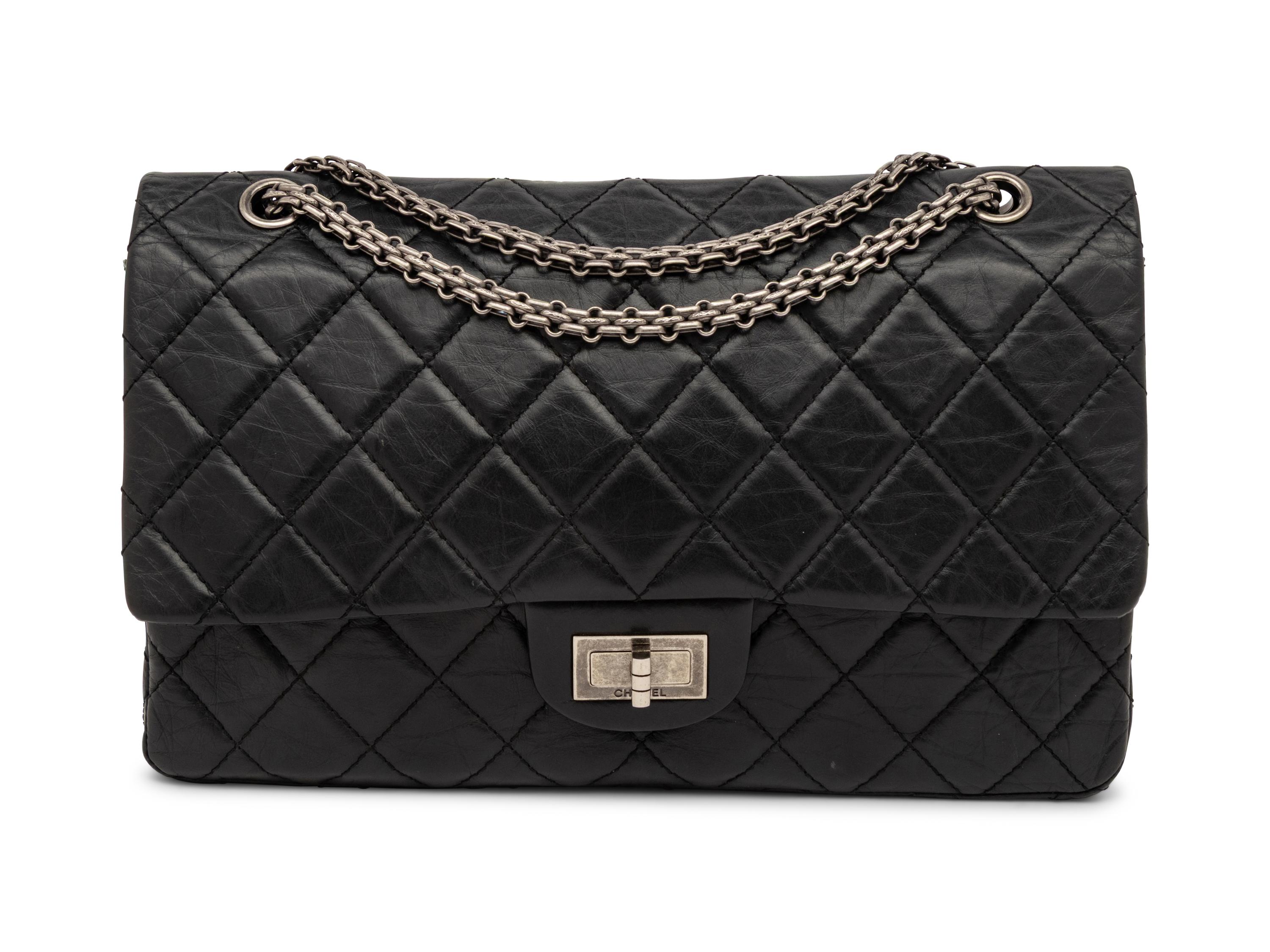 Chanel, Black Aged Leather 2.55 Reissue Flap Bag