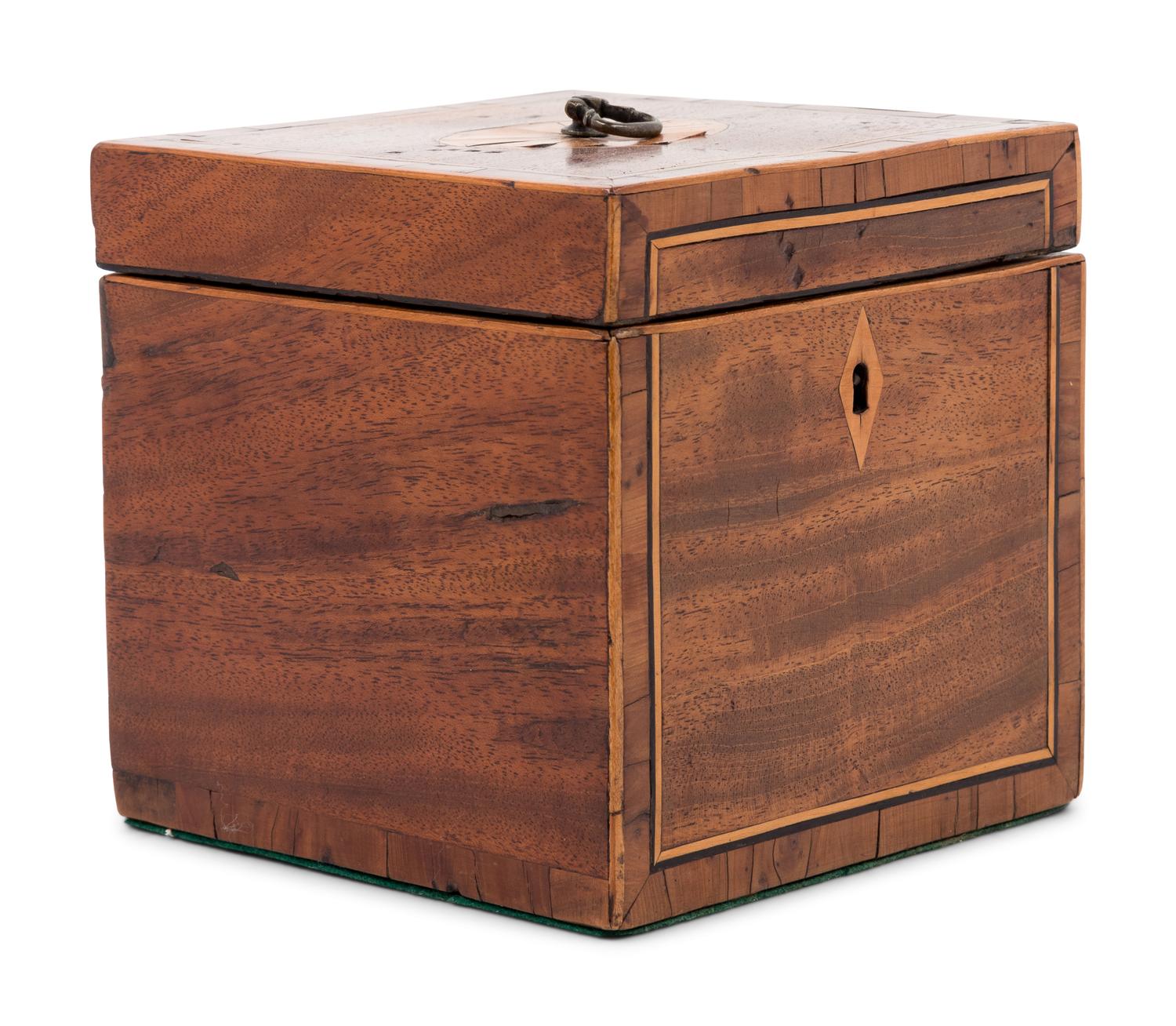 A George III Marquetry Tea Caddy