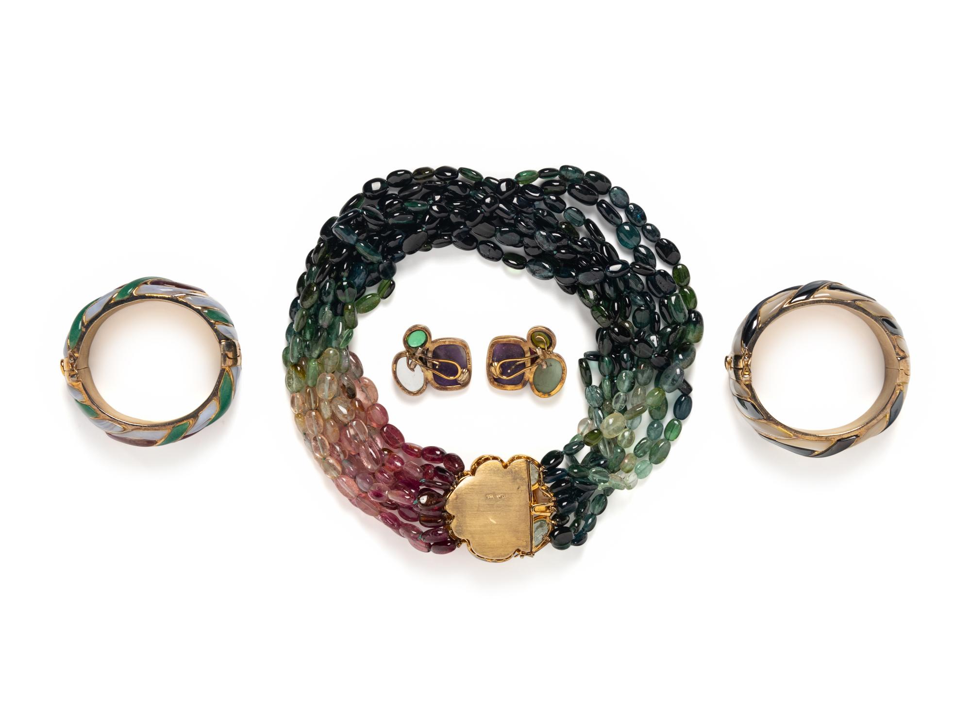 Lot of KYLO Sterling: Necklace, Earrings, and Two Bangles