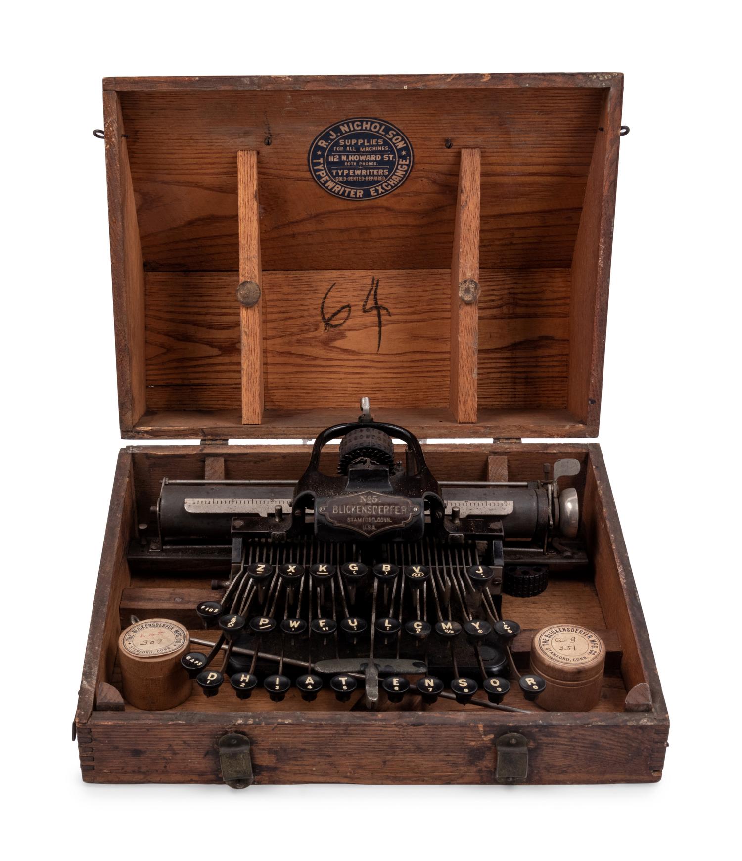 A Blickensderfer Typewriter with Case