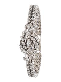 HAMILTON, DIAMOND AND 14K WHITE GOLD SURPRISE WATCH
