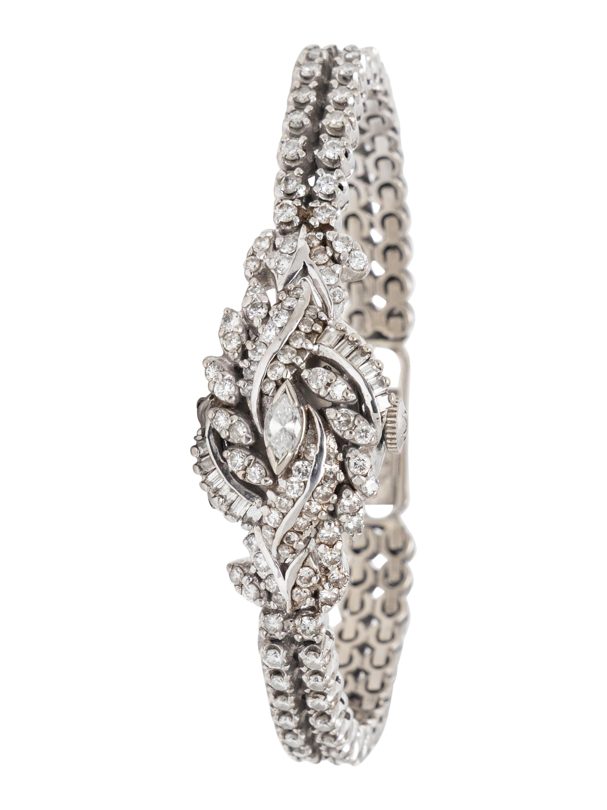 HAMILTON, DIAMOND AND 14K WHITE GOLD SURPRISE WATCH