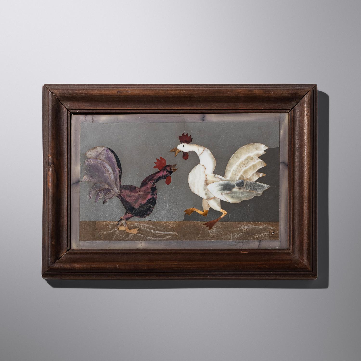 Untitled (Roosters Fighting)