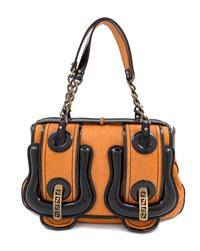 A Fendi Nappa Vernice Patent Leather Satchel, 8" H x 13" W x 4" D; Handle drop: 7".