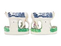 A Pair of Staffordshire Figural Groups