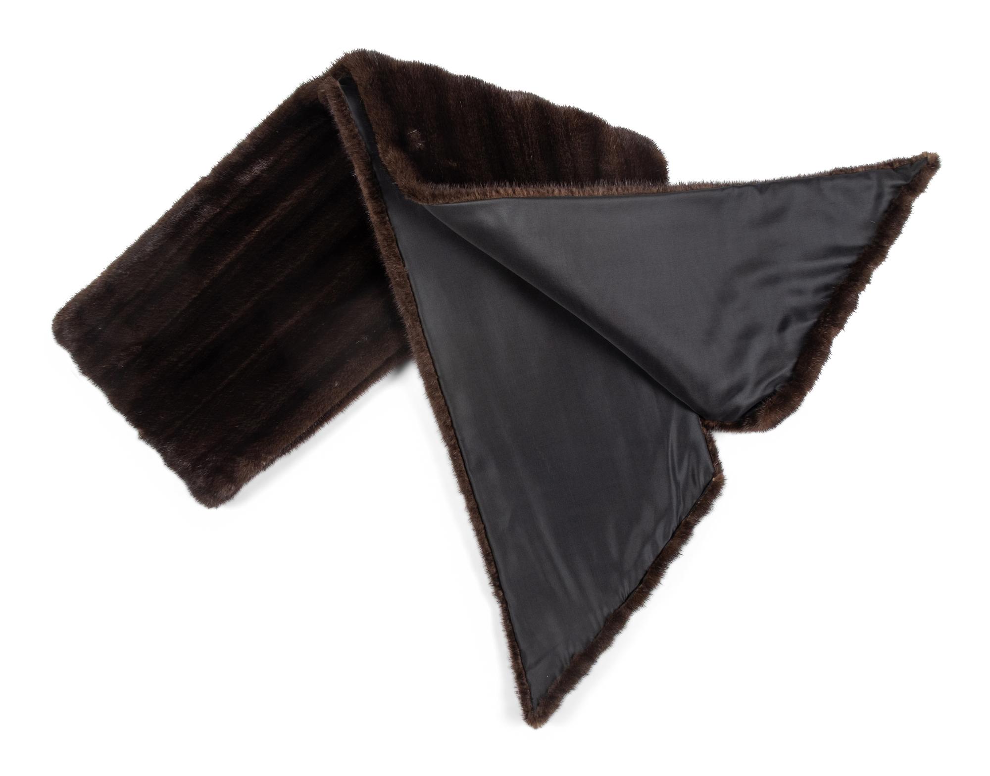 A Brown Mink Fur Shawl