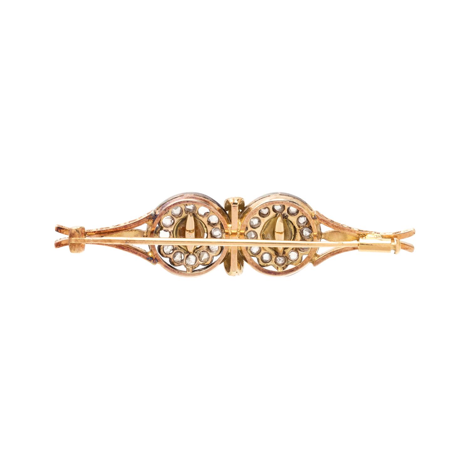 DIAMOND AND PEARL BROOCH