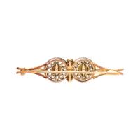 DIAMOND AND PEARL BROOCH