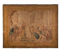 An Italian Painted Tapestry Depicting the Coronation of Esther