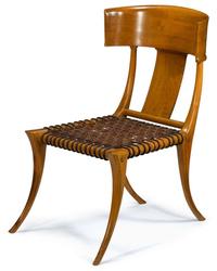 Walnut klismos chair t.h. robsjohn-gibbings (1905-1976), made for saridis, athens, circa 1961