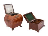 Two English Mahogany Tea Caddies