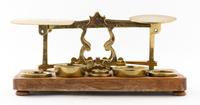 An English Brass Postal Scale, S. Mordan & Co. Width overall 15 1/2 inches. — 19TH CENTURY