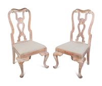 A Set of Four George II Style Cerused Oak Dining Chairs — 18TH/19TH CENTURY