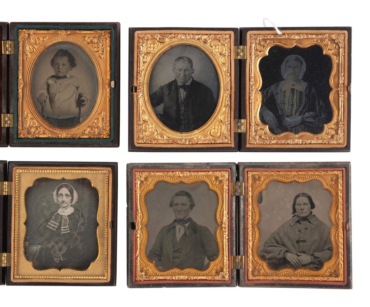 [EARLY PHOTOGRAPHY]. Assorted images, some in Union cases, incl. a remarkable pair of ambrotypes.
