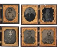 [EARLY PHOTOGRAPHY]. Assorted images, some in Union cases, incl. a remarkable pair of ambrotypes.