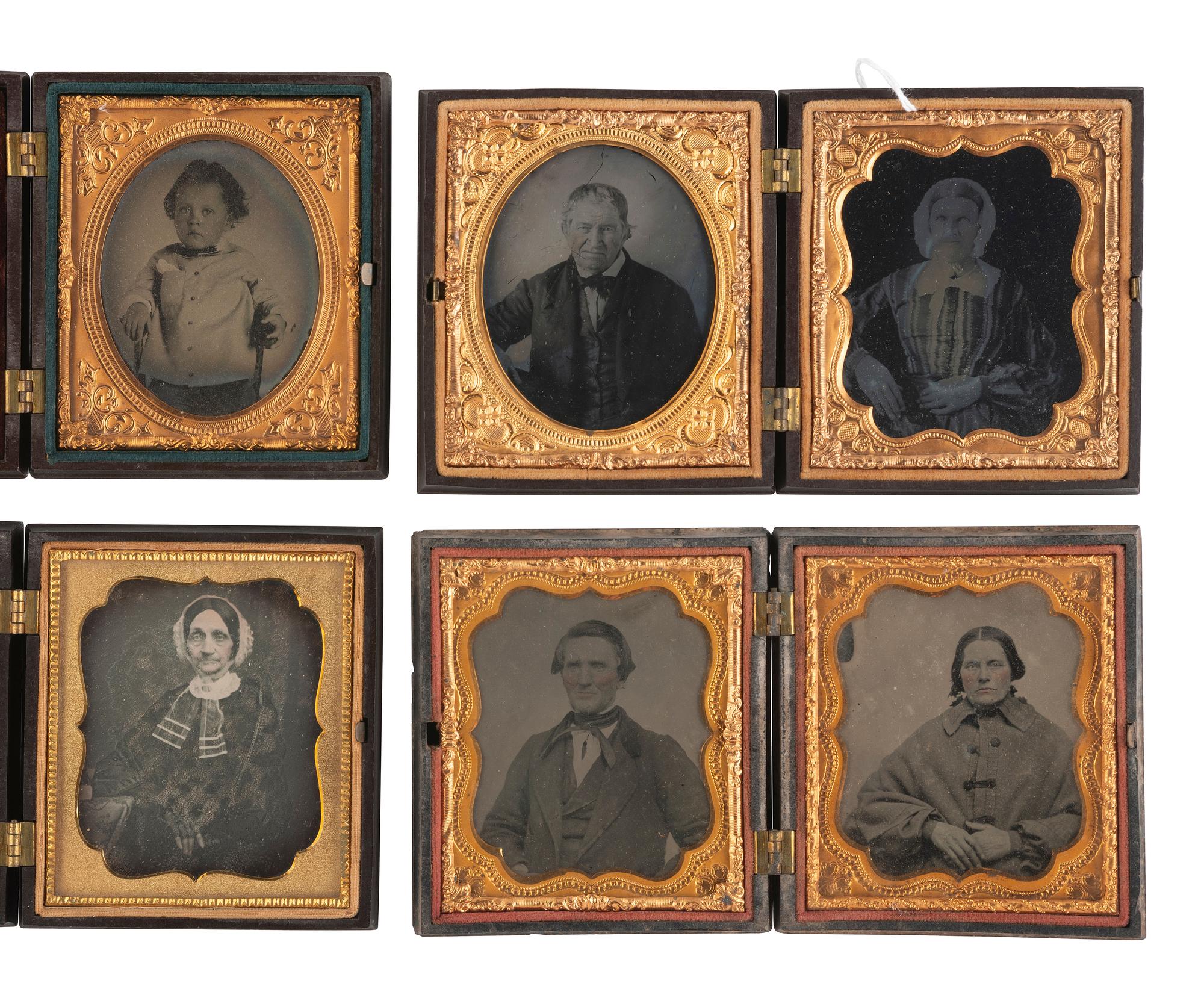 [EARLY PHOTOGRAPHY]. Assorted images, some in Union cases, incl. a remarkable pair of ambrotypes.