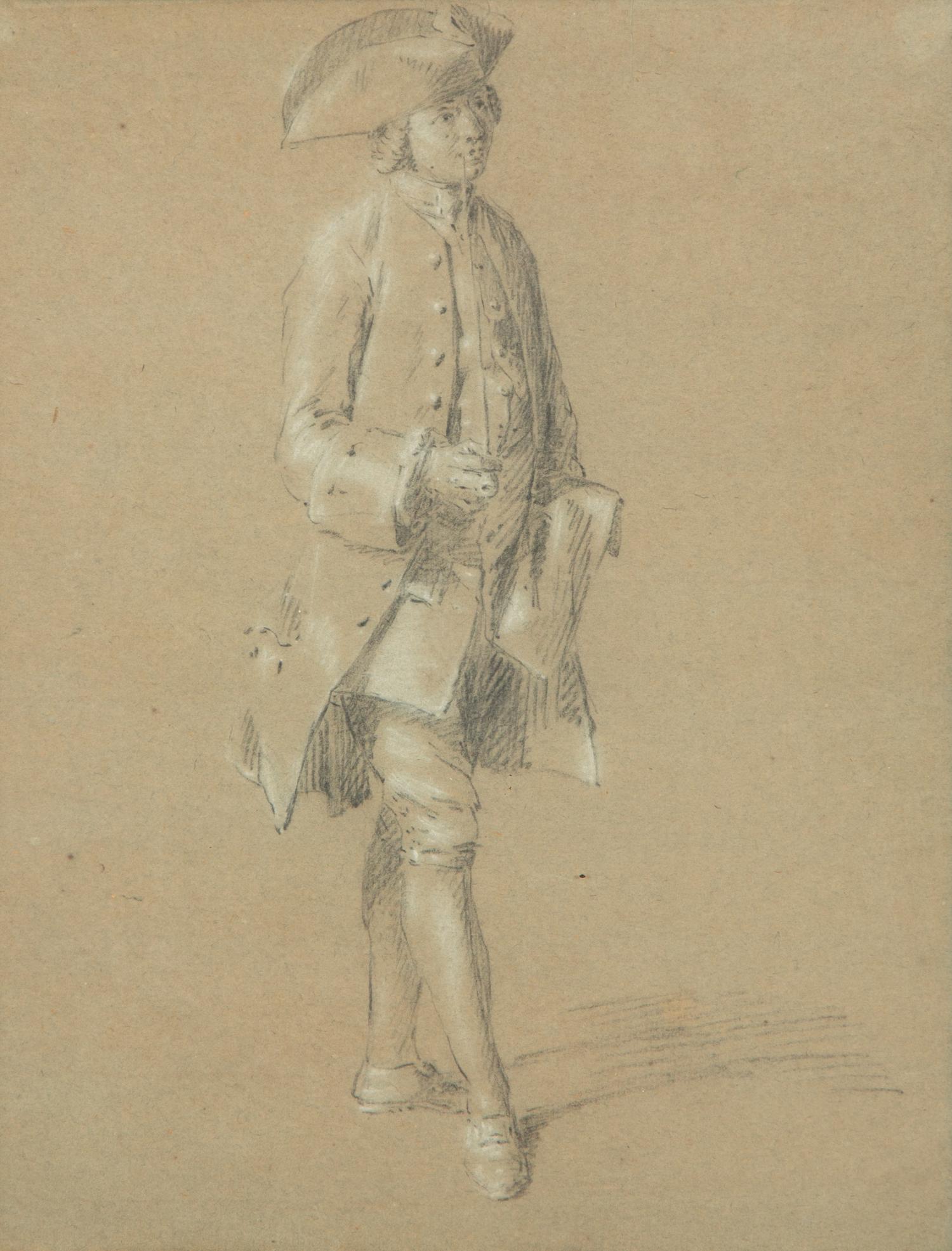 Portraits of Fashionable Gentlemen (two drawings)
