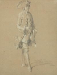 Portraits of Fashionable Gentlemen (two drawings)