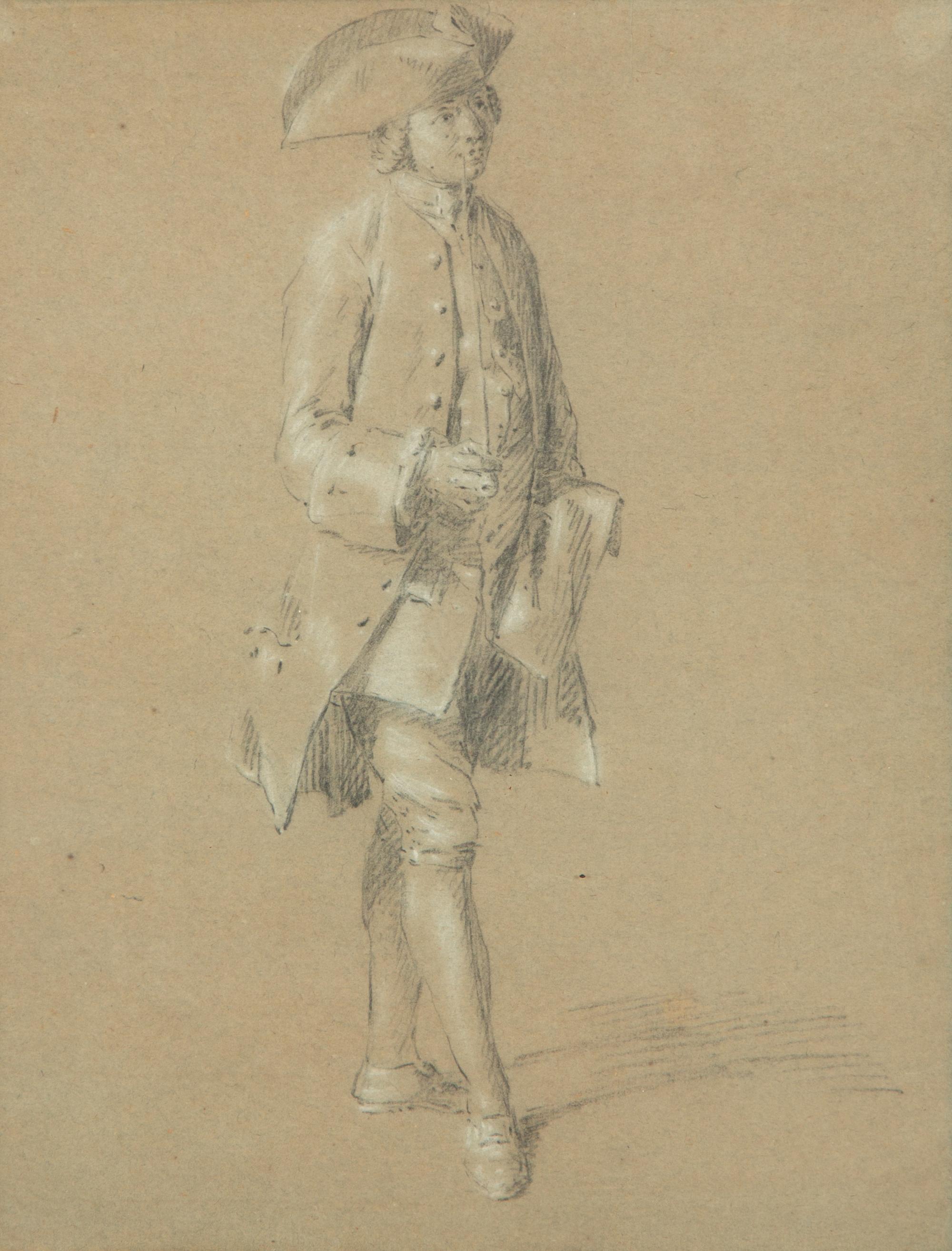 Portraits of Fashionable Gentlemen (two drawings)