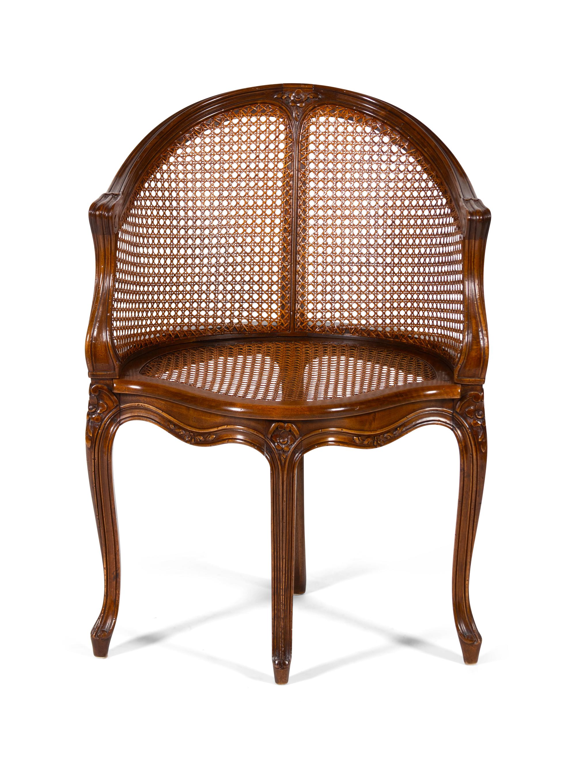 A Louis XV Style Carved Corner Chair