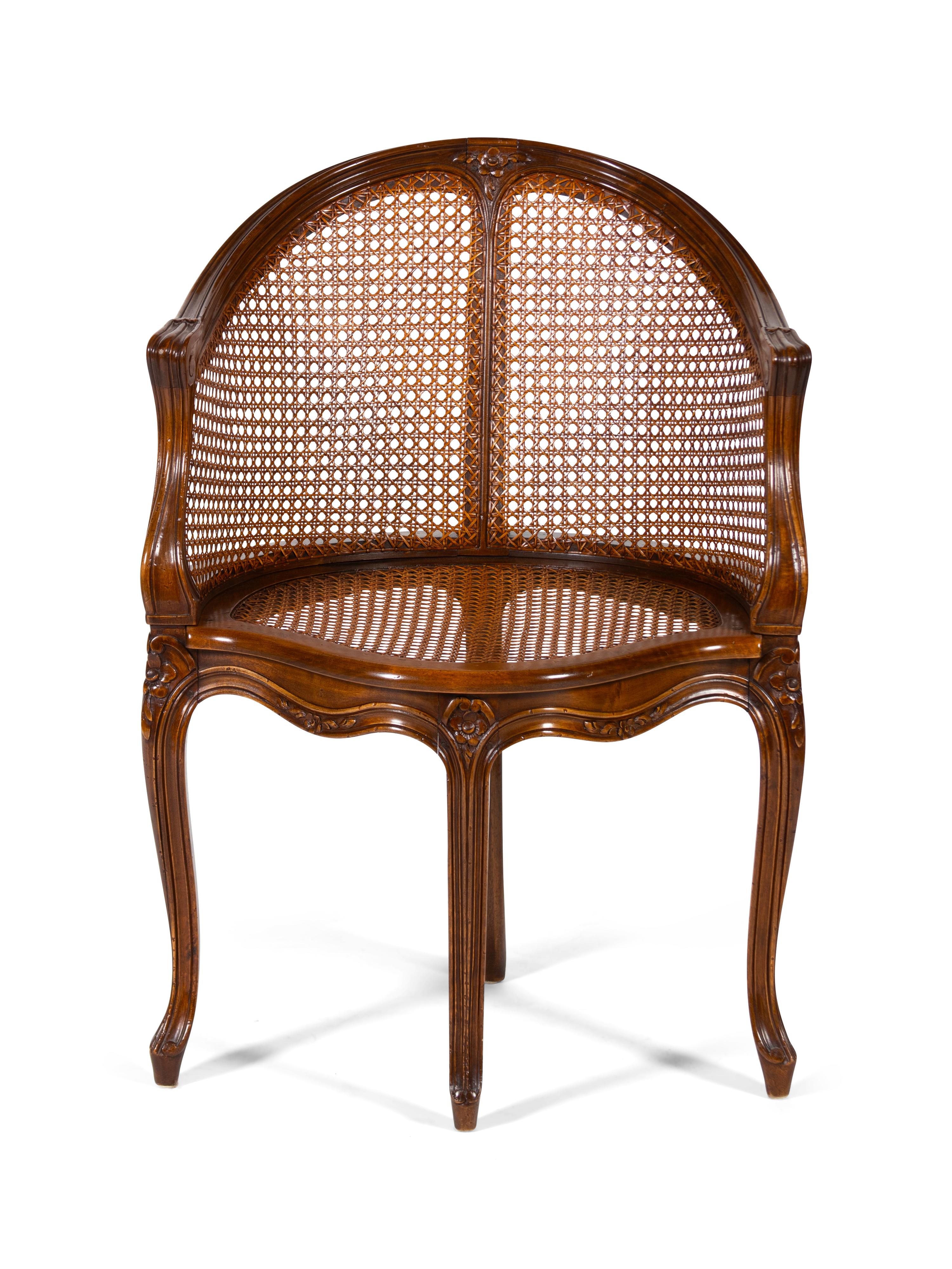 A Louis XV Style Carved Corner Chair