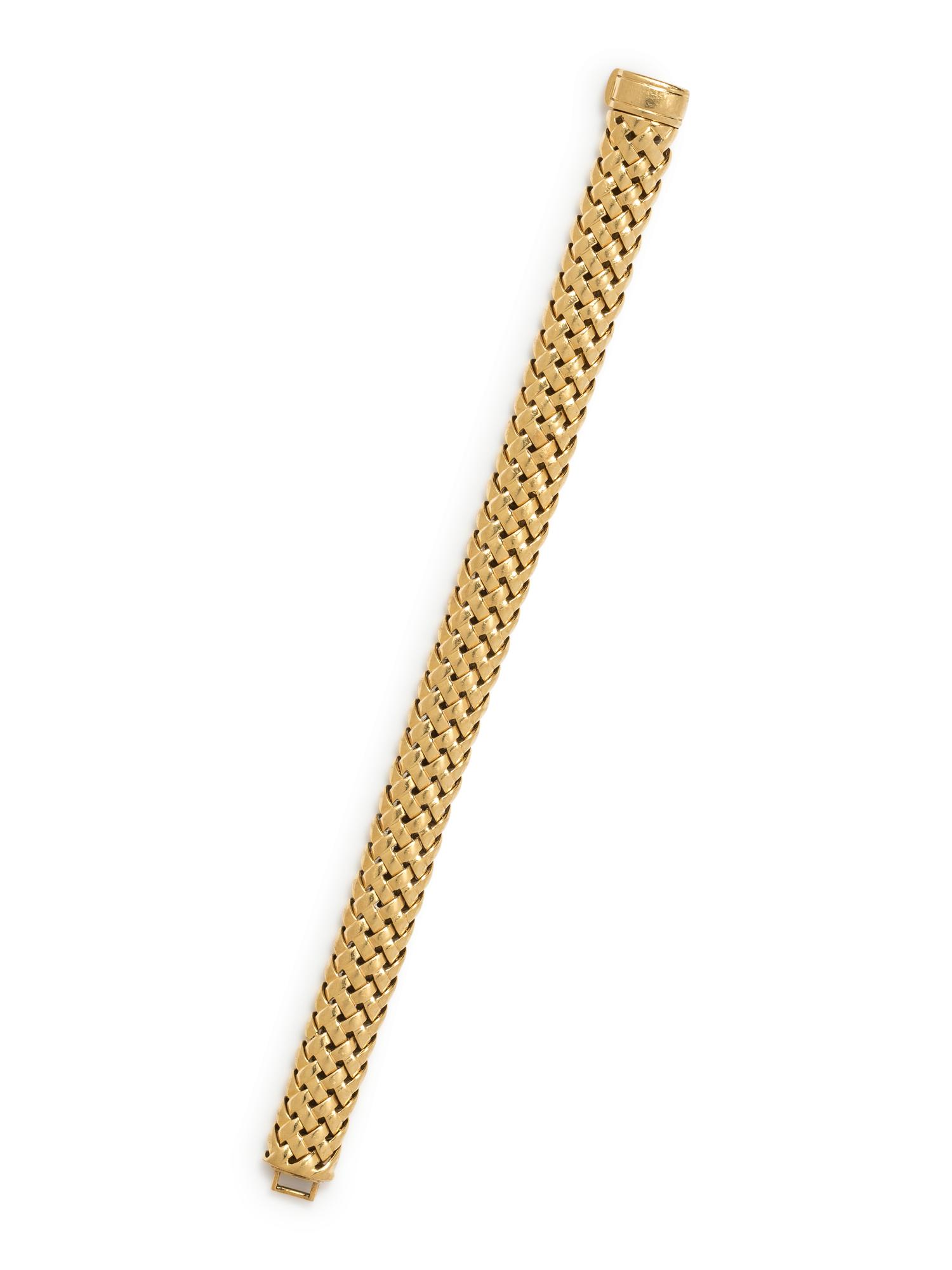 TIFFANY & CO., YELLOW GOLD 'VANNERIE' BRACELET