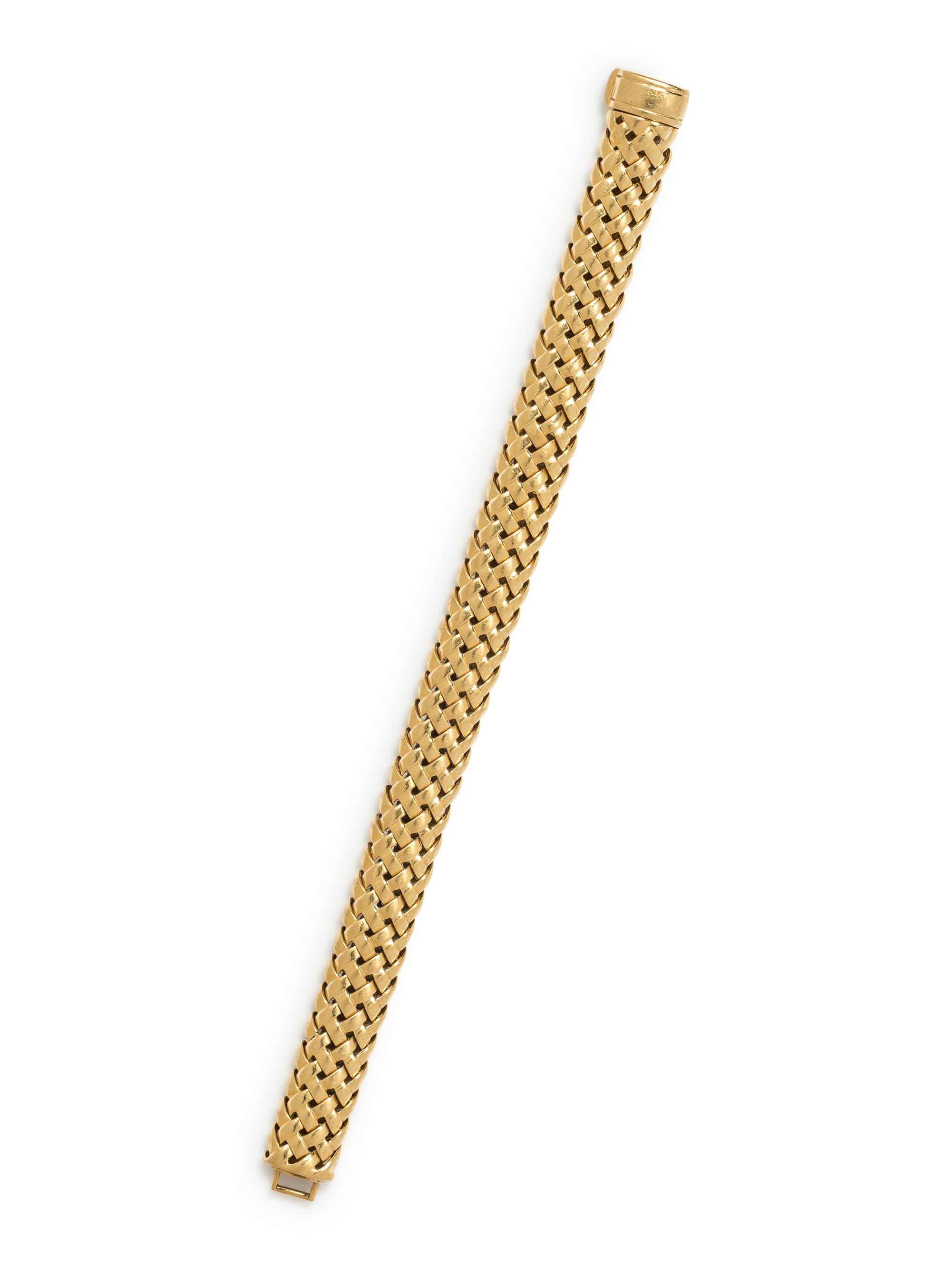TIFFANY & CO., YELLOW GOLD 'VANNERIE' BRACELET