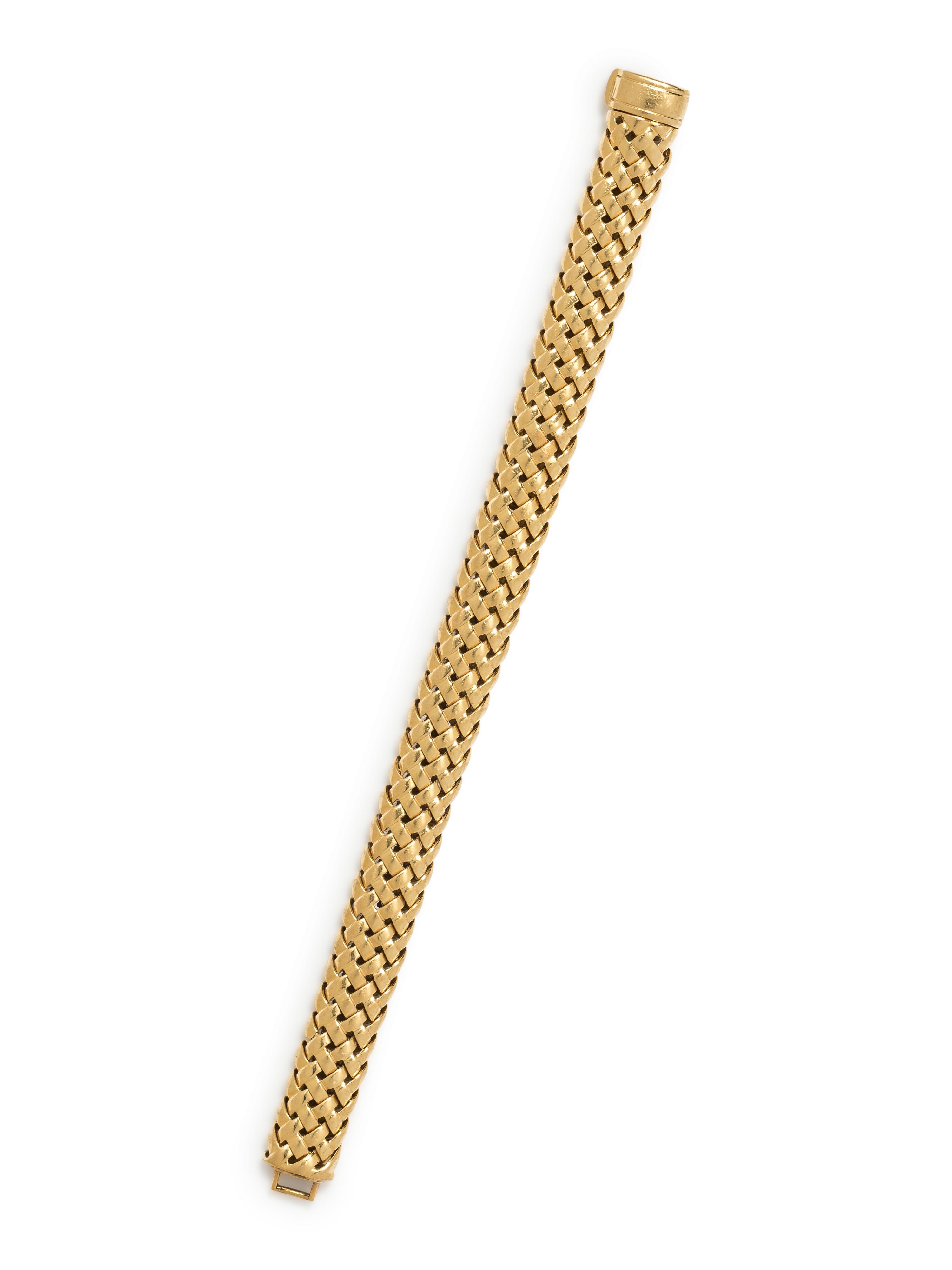 TIFFANY & CO., YELLOW GOLD 'VANNERIE' BRACELET