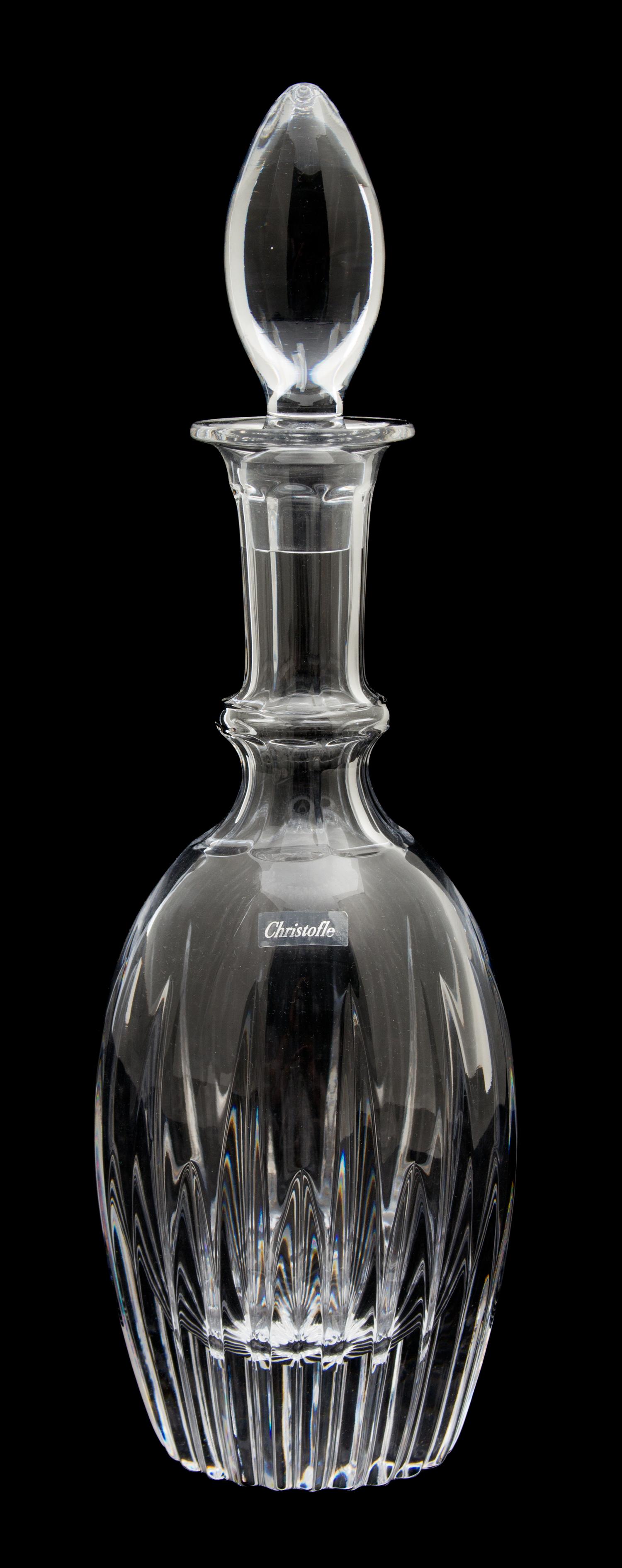 A Christofle Cut Crystal Decanter Height 13 3/4 inches. — 20TH CENTURY
