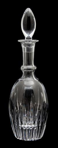 A Christofle Cut Crystal Decanter Height 13 3/4 inches. — 20TH CENTURY