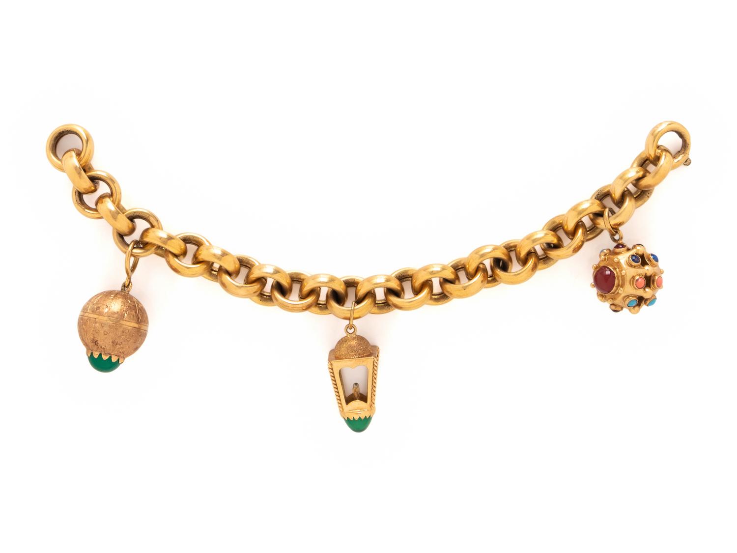 YELLOW GOLD CHARM BRACELET