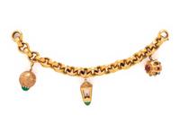YELLOW GOLD CHARM BRACELET