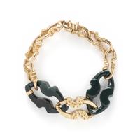 M. GÉRARD, YELLOW GOLD AND BLOODSTONE NECKLACE AND BRACELET