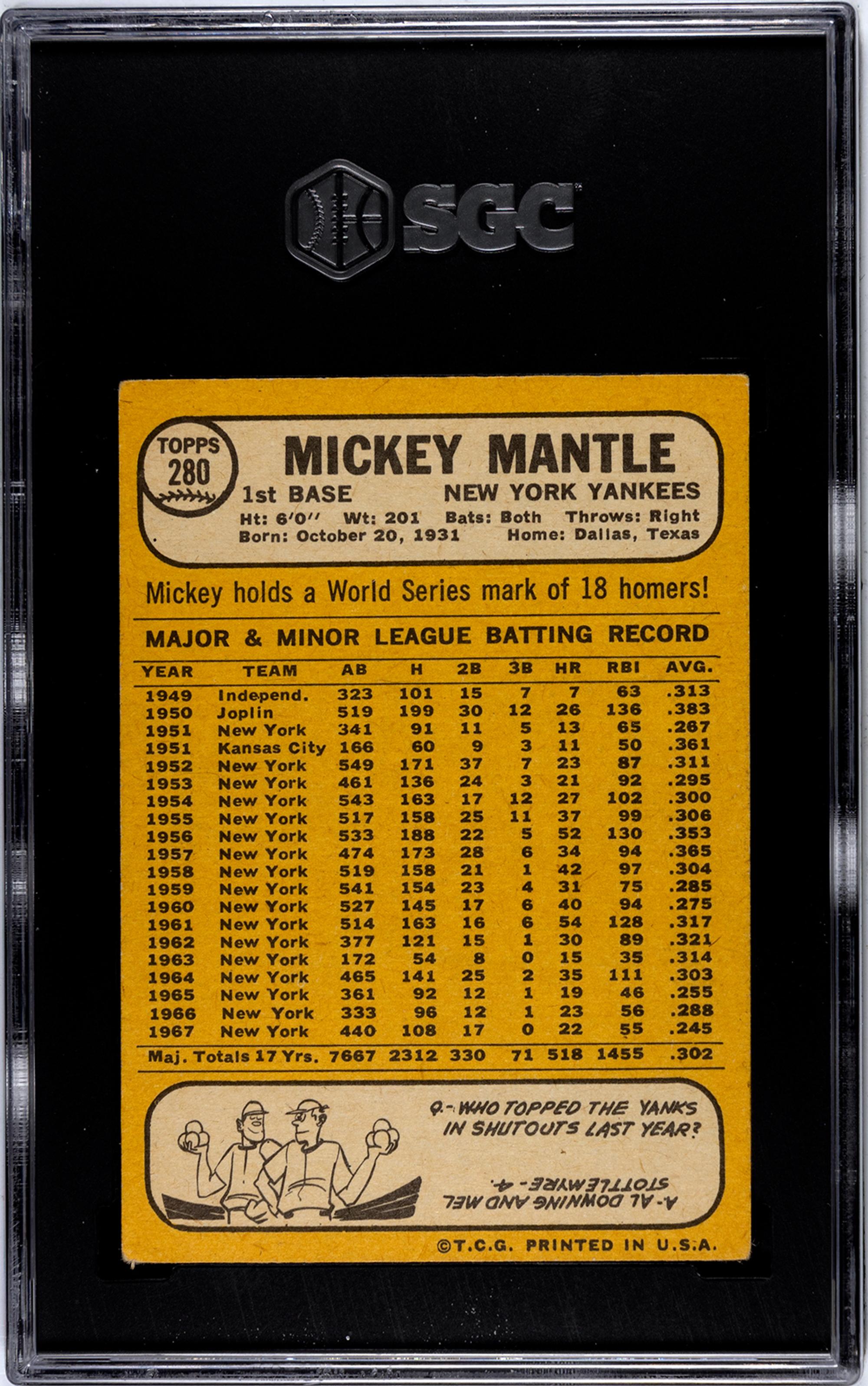 A Complete Set of 1968 Topps Baseball Cards Including SGC Graded Key Cards (598/598),