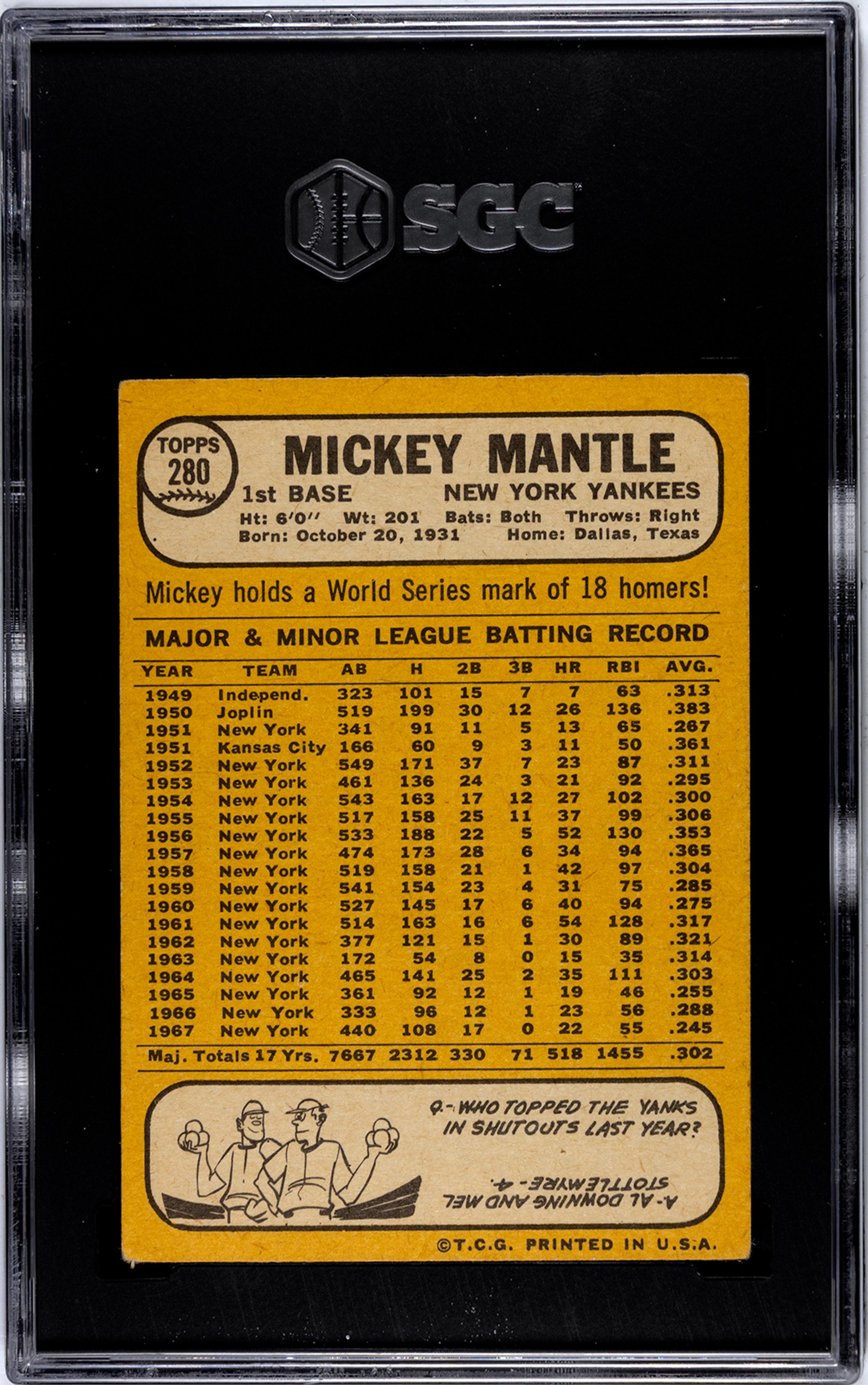 A Complete Set of 1968 Topps Baseball Cards Including SGC Graded Key Cards (598/598),