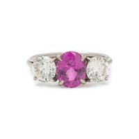 PINK SAPPHIRE AND DIAMOND RING