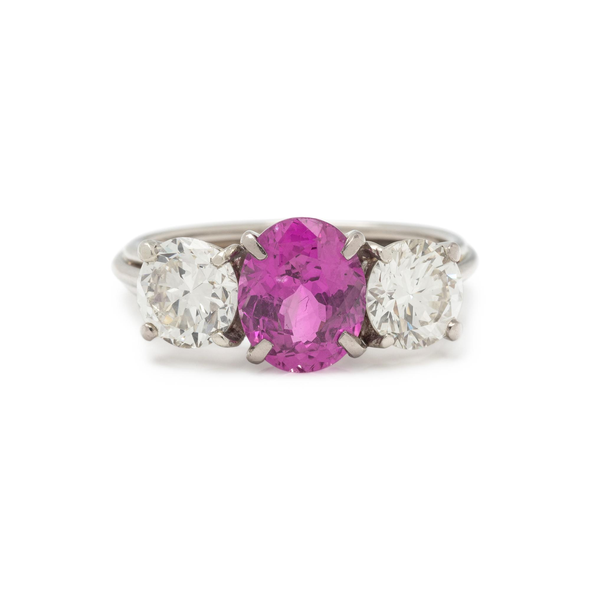 PINK SAPPHIRE AND DIAMOND RING
