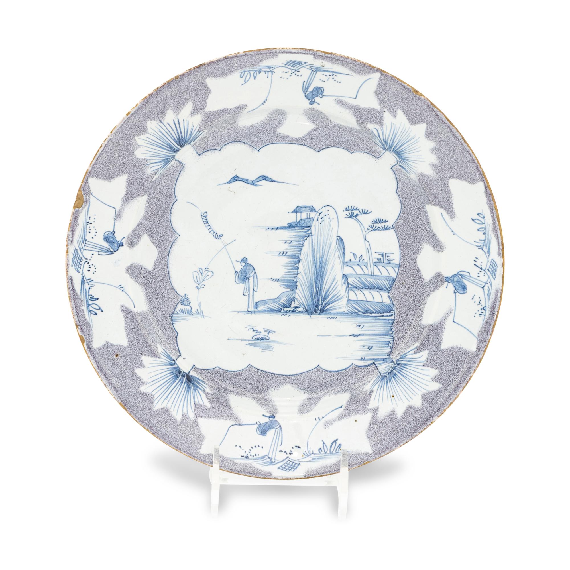 An English Delftware Wincanton Decorated Plate