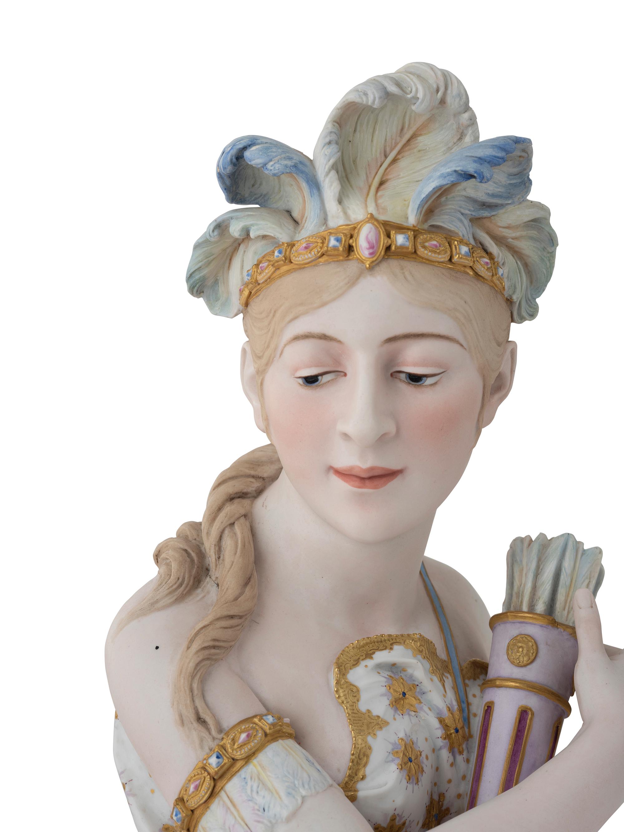A Paris Porcelain Bust of a Woman Personifying the Americas
