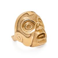 YELLOW GOLD MASK RING