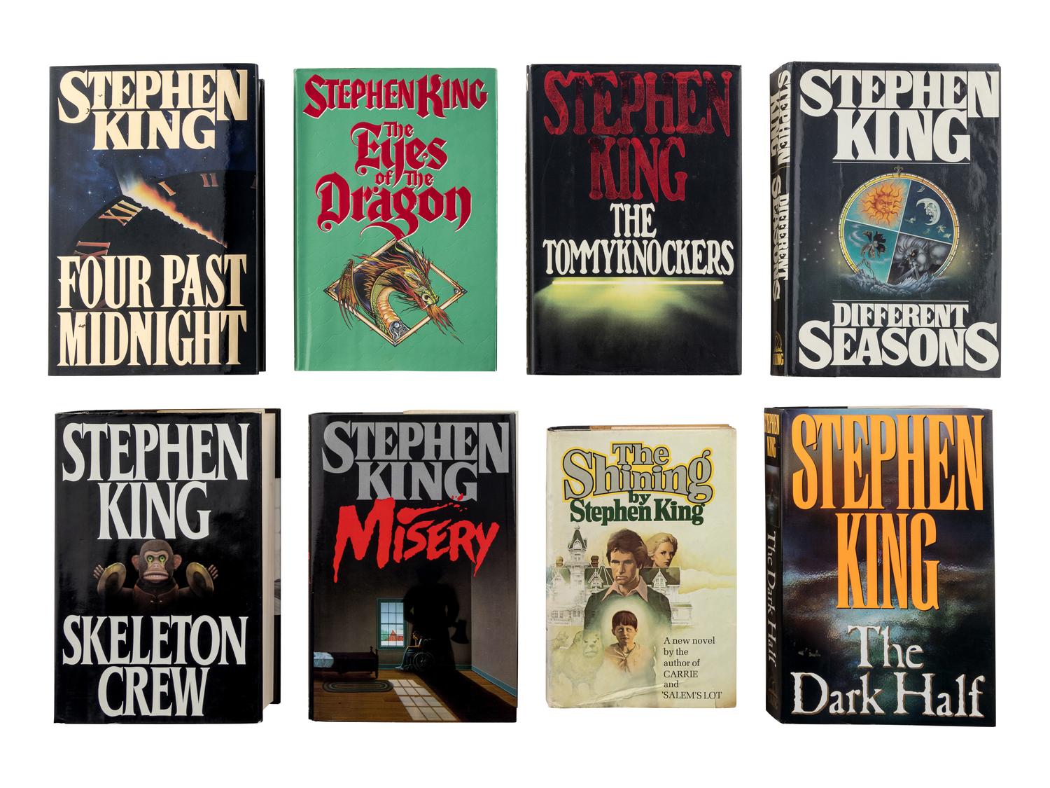 KING, Stephen (b. 1947). A group of 8 works by King, MOST FIRST EDITIONS, comprising: