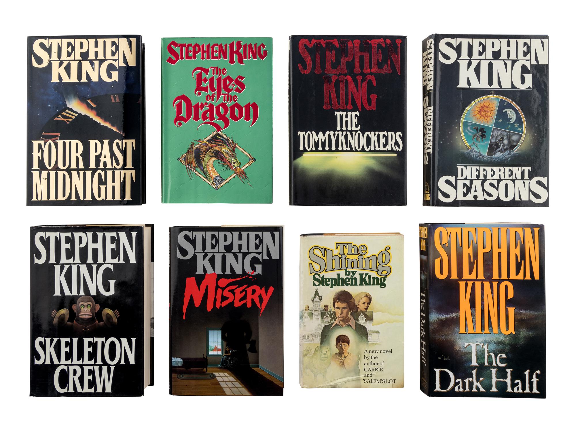 KING, Stephen (b. 1947). A group of 8 works by King, MOST FIRST EDITIONS, comprising: