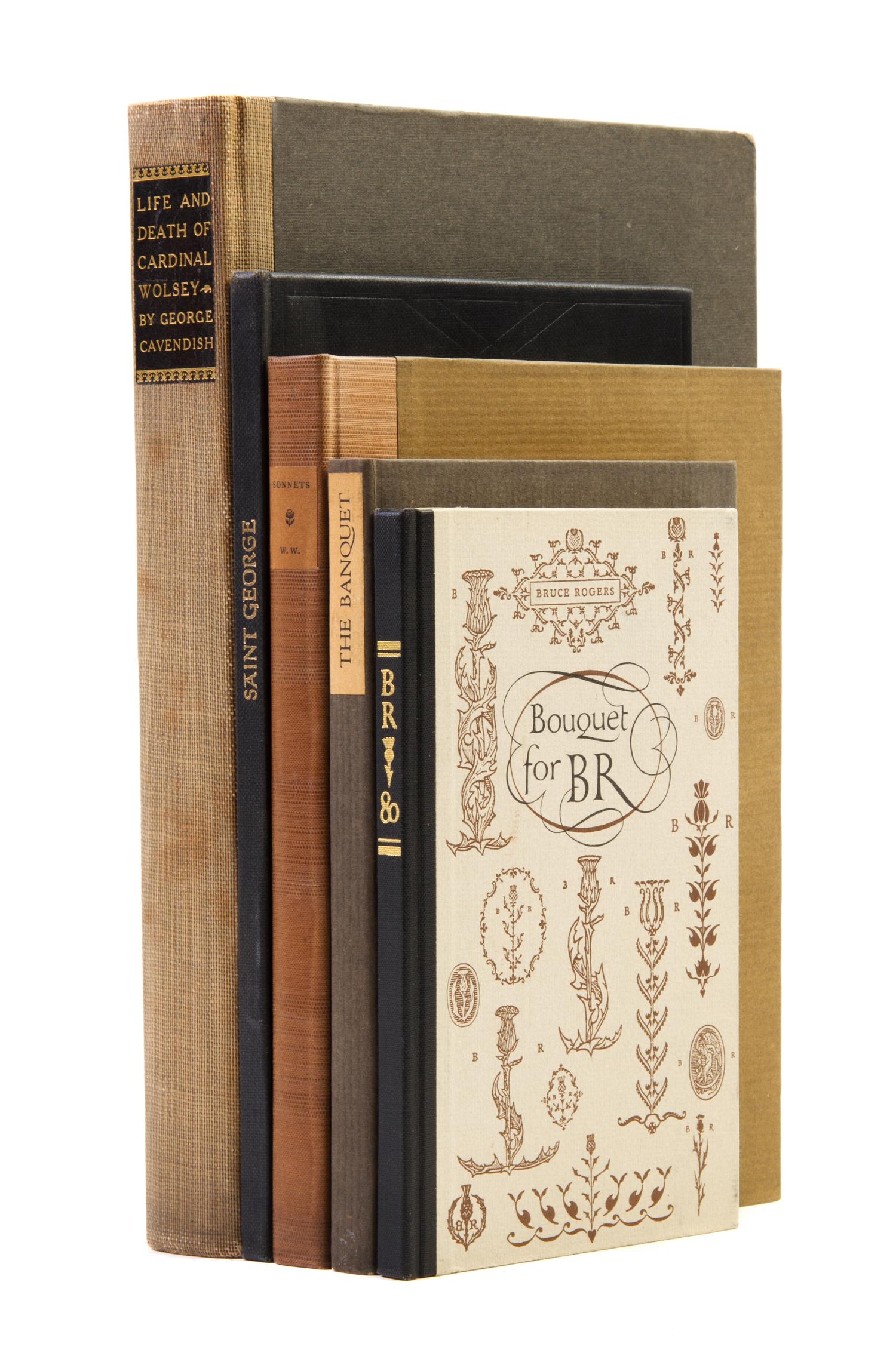 (ROGERS, BRUCE) Five books designed by Bruce Rogers.