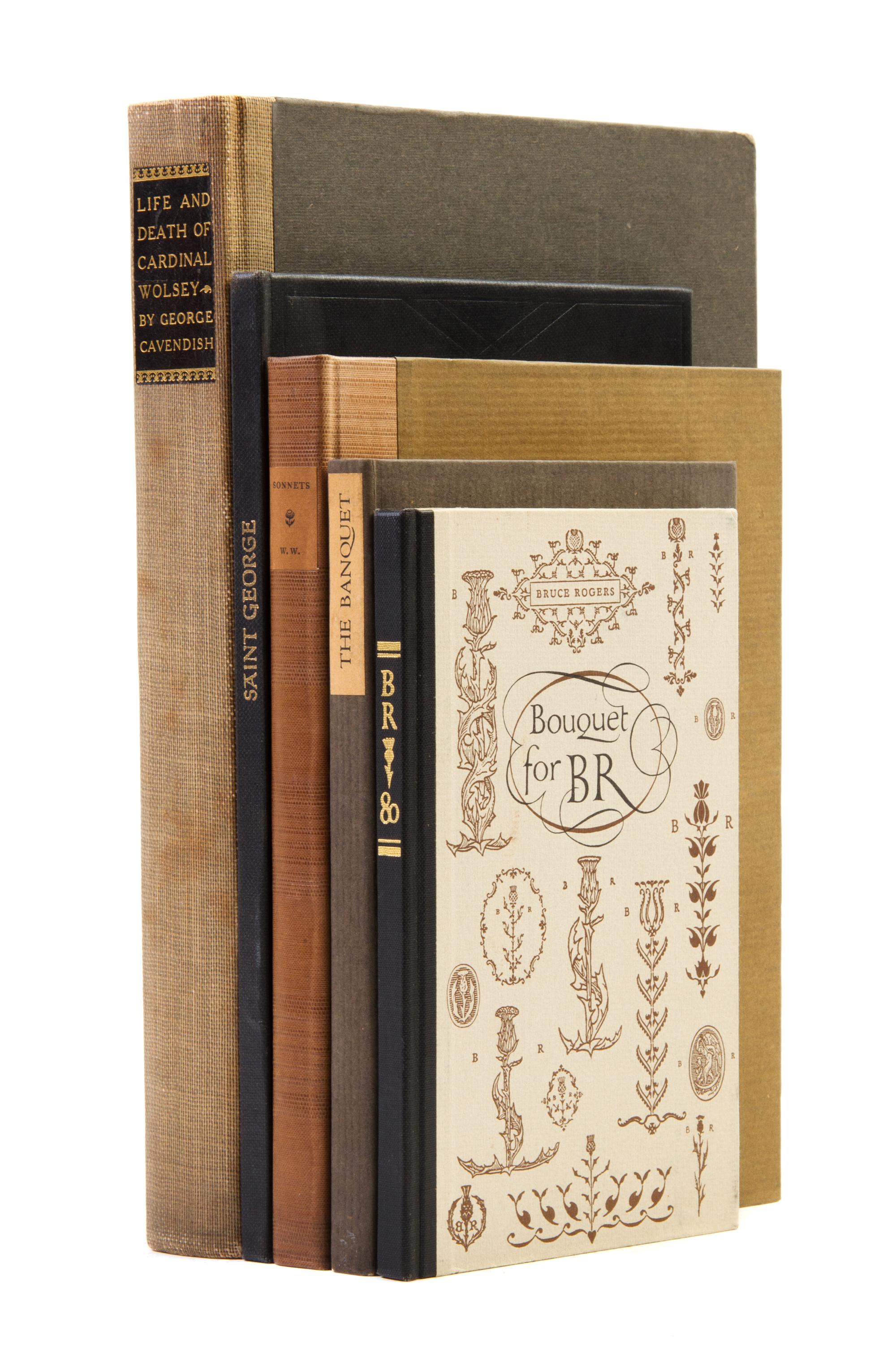 (ROGERS, BRUCE) Five books designed by Bruce Rogers.